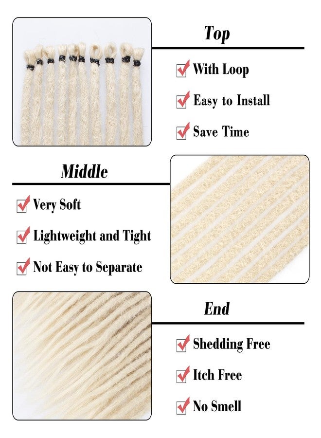 ليفين وصلات شعر ليفين، 18 بوصة، شعر أشقر صناعي، 40 خصلة، وصلات شعر كروشيه أحادية الطرف، مصنوعة يدويًا، ناعمة، عرض 0.6 سم، وصلات شعر للنساء والرجال - Image 3